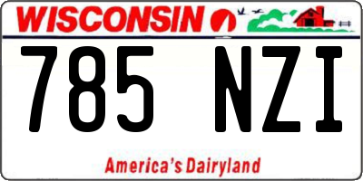 WI license plate 785NZI