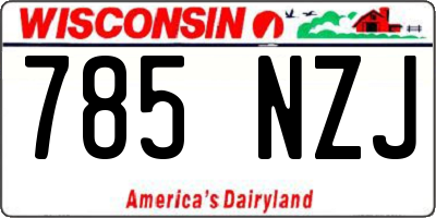WI license plate 785NZJ