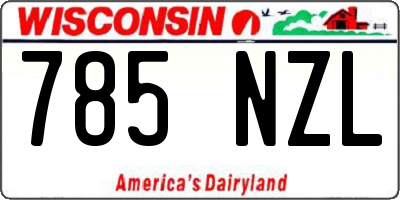 WI license plate 785NZL