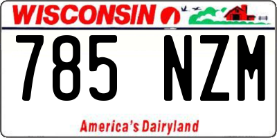 WI license plate 785NZM