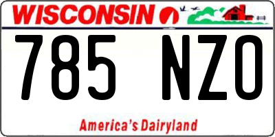 WI license plate 785NZO