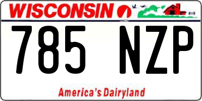 WI license plate 785NZP