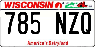 WI license plate 785NZQ