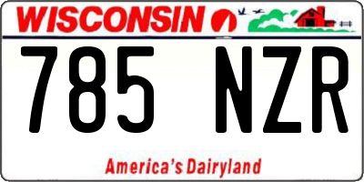 WI license plate 785NZR