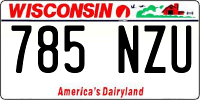 WI license plate 785NZU