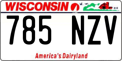 WI license plate 785NZV