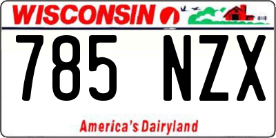 WI license plate 785NZX
