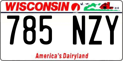 WI license plate 785NZY