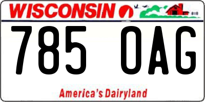 WI license plate 785OAG