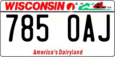 WI license plate 785OAJ