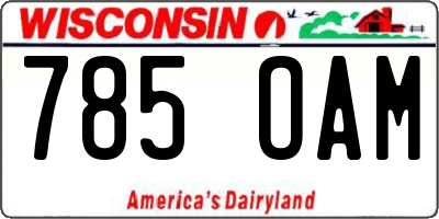 WI license plate 785OAM