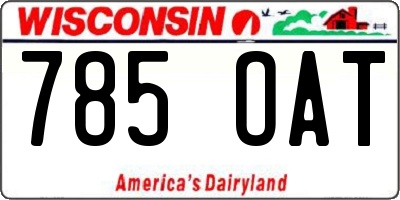 WI license plate 785OAT