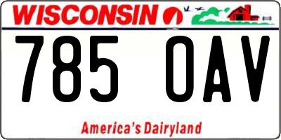 WI license plate 785OAV