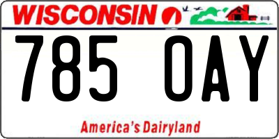 WI license plate 785OAY