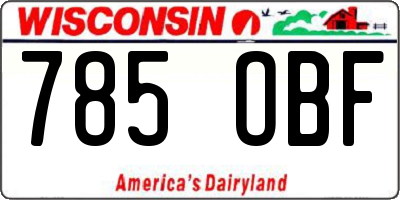 WI license plate 785OBF