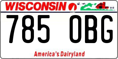 WI license plate 785OBG
