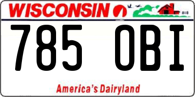 WI license plate 785OBI
