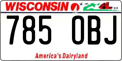 WI license plate 785OBJ