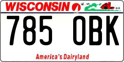 WI license plate 785OBK