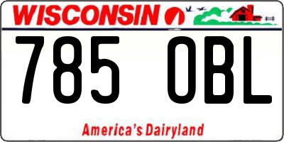 WI license plate 785OBL