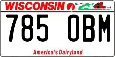 WI license plate 785OBM