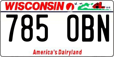 WI license plate 785OBN