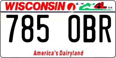 WI license plate 785OBR