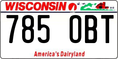 WI license plate 785OBT