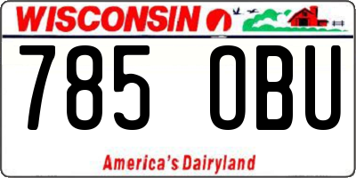WI license plate 785OBU