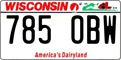 WI license plate 785OBW