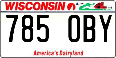 WI license plate 785OBY