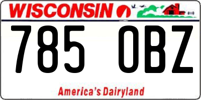 WI license plate 785OBZ