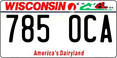 WI license plate 785OCA