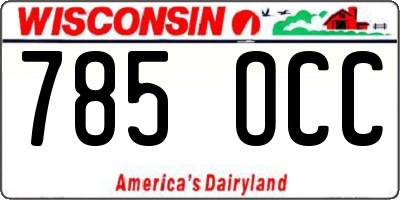 WI license plate 785OCC