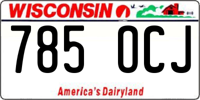 WI license plate 785OCJ