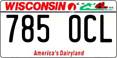 WI license plate 785OCL