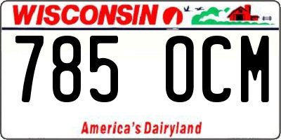 WI license plate 785OCM
