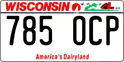 WI license plate 785OCP