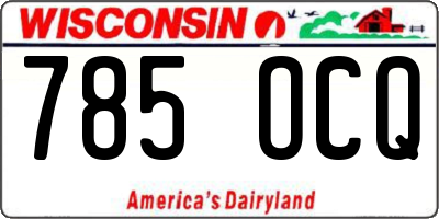 WI license plate 785OCQ