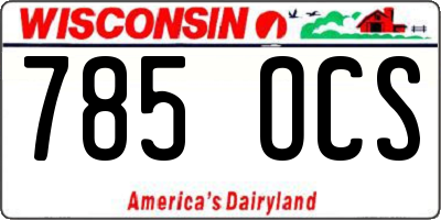 WI license plate 785OCS