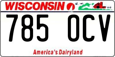 WI license plate 785OCV