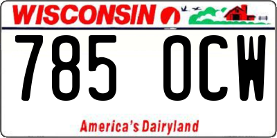 WI license plate 785OCW