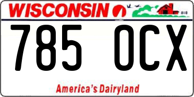 WI license plate 785OCX