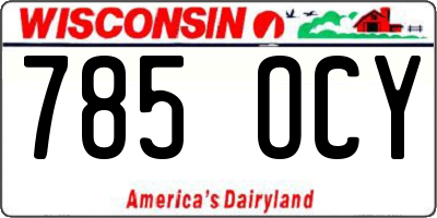 WI license plate 785OCY