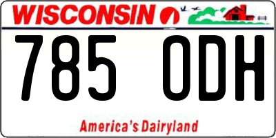 WI license plate 785ODH