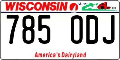 WI license plate 785ODJ