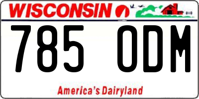 WI license plate 785ODM