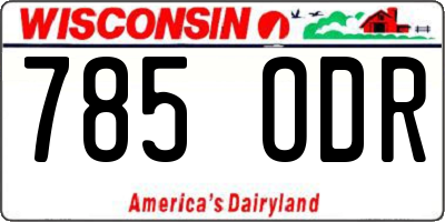 WI license plate 785ODR