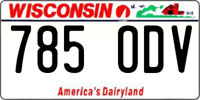 WI license plate 785ODV