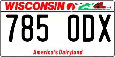 WI license plate 785ODX